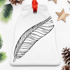 Feather Line Art Bell Ornament (two Sides) by Simbadda