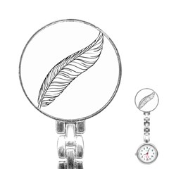 Feather Line Art Stainless Steel Nurses Watch by Simbadda