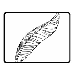 Feather Line Art Double Sided Fleece Blanket (small)  by Simbadda