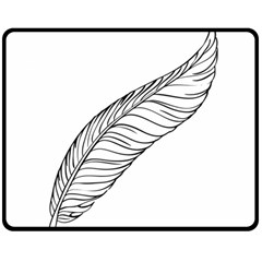 Feather Line Art Double Sided Fleece Blanket (medium)  by Simbadda