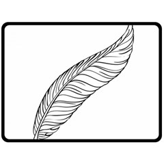 Feather Line Art Double Sided Fleece Blanket (large)  by Simbadda