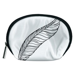 Feather Line Art Accessory Pouches (medium)  by Simbadda