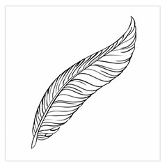 Feather Line Art Large Satin Scarf (square)