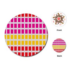 Squares Pattern Background Colorful Squares Wallpaper Playing Cards (round)  by Simbadda