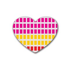 Squares Pattern Background Colorful Squares Wallpaper Rubber Coaster (heart)  by Simbadda