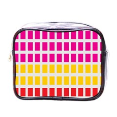 Squares Pattern Background Colorful Squares Wallpaper Mini Toiletries Bags by Simbadda