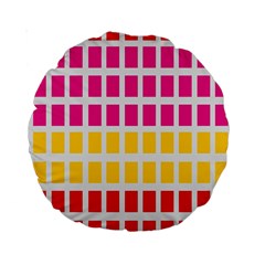 Squares Pattern Background Colorful Squares Wallpaper Standard 15  Premium Round Cushions by Simbadda