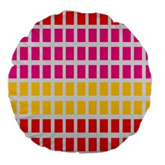 Squares Pattern Background Colorful Squares Wallpaper Large 18  Premium Flano Round Cushions by Simbadda