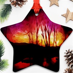 Fall Forest Background Ornament (star) by Simbadda