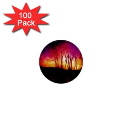 Fall Forest Background 1  Mini Buttons (100 Pack)  by Simbadda