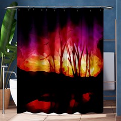 Fall Forest Background Shower Curtain 60  X 72  (medium)  by Simbadda