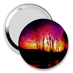 Fall Forest Background 3  Handbag Mirrors by Simbadda