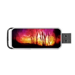 Fall Forest Background Portable Usb Flash (two Sides) by Simbadda