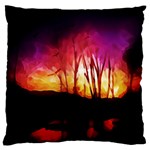 Fall Forest Background Large Flano Cushion Case (Two Sides) Back