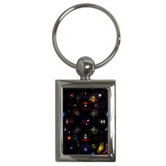 Geometric Line Art Background In Multi Colours Key Chains (rectangle)  by Simbadda