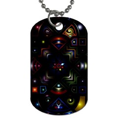 Geometric Line Art Background In Multi Colours Dog Tag (one Side) by Simbadda