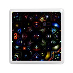 Geometric Line Art Background In Multi Colours Memory Card Reader (square)  by Simbadda