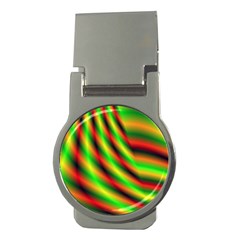 Neon Color Fractal Lines Money Clips (round)  by Simbadda