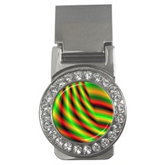 Neon Color Fractal Lines Money Clips (cz)  by Simbadda