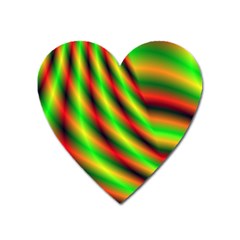 Neon Color Fractal Lines Heart Magnet by Simbadda