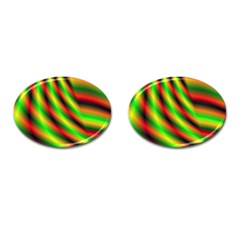 Neon Color Fractal Lines Cufflinks (oval) by Simbadda