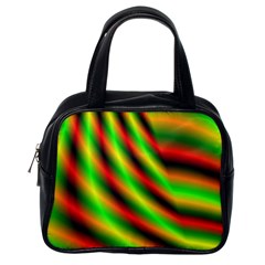 Neon Color Fractal Lines Classic Handbags (one Side) by Simbadda