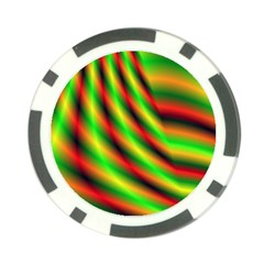 Neon Color Fractal Lines Poker Chip Card Guard (10 Pack) by Simbadda