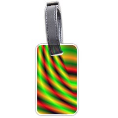 Neon Color Fractal Lines Luggage Tags (one Side)  by Simbadda