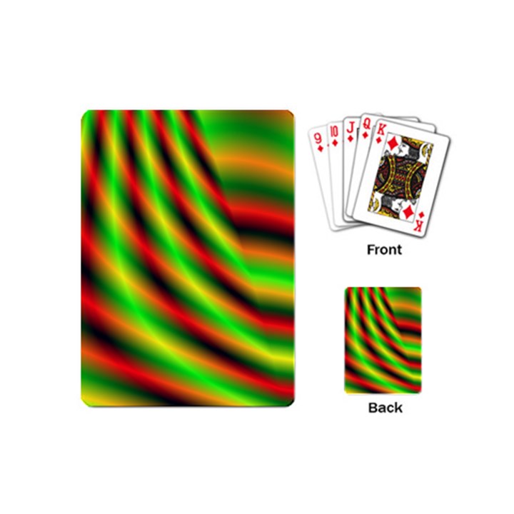 Neon Color Fractal Lines Playing Cards (Mini) 