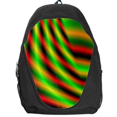 Neon Color Fractal Lines Backpack Bag by Simbadda