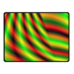 Neon Color Fractal Lines Double Sided Fleece Blanket (small)  by Simbadda