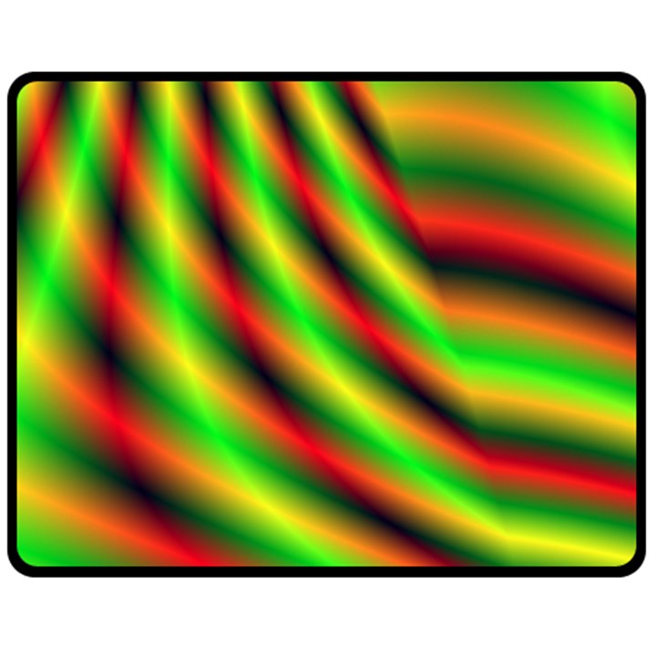 Neon Color Fractal Lines Double Sided Fleece Blanket (Medium) 