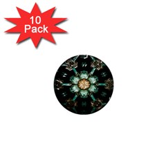 Kaleidoscope With Bits Of Colorful Translucent Glass In A Cylinder Filled With Mirrors 1  Mini Magnet (10 Pack)  by Simbadda