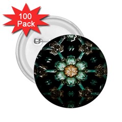 Kaleidoscope With Bits Of Colorful Translucent Glass In A Cylinder Filled With Mirrors 2 25  Buttons (100 Pack)  by Simbadda