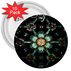 Kaleidoscope With Bits Of Colorful Translucent Glass In A Cylinder Filled With Mirrors 3  Buttons (10 Pack)  by Simbadda