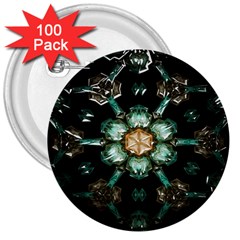 Kaleidoscope With Bits Of Colorful Translucent Glass In A Cylinder Filled With Mirrors 3  Buttons (100 Pack)  by Simbadda