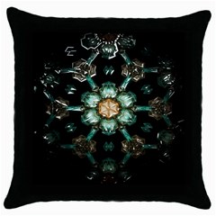 Kaleidoscope With Bits Of Colorful Translucent Glass In A Cylinder Filled With Mirrors Throw Pillow Case (black) by Simbadda