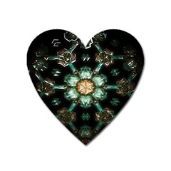 Kaleidoscope With Bits Of Colorful Translucent Glass In A Cylinder Filled With Mirrors Heart Magnet by Simbadda