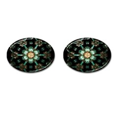 Kaleidoscope With Bits Of Colorful Translucent Glass In A Cylinder Filled With Mirrors Cufflinks (oval) by Simbadda