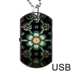 Kaleidoscope With Bits Of Colorful Translucent Glass In A Cylinder Filled With Mirrors Dog Tag Usb Flash (two Sides)