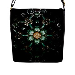 Kaleidoscope With Bits Of Colorful Translucent Glass In A Cylinder Filled With Mirrors Flap Messenger Bag (l)  by Simbadda