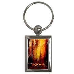 Artistic Effect Fractal Forest Background Key Chains (rectangle)  by Simbadda