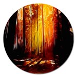 Artistic Effect Fractal Forest Background Magnet 5  (Round) Front