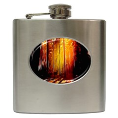 Artistic Effect Fractal Forest Background Hip Flask (6 Oz) by Simbadda