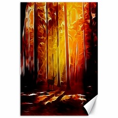 Artistic Effect Fractal Forest Background Canvas 12  X 18   by Simbadda