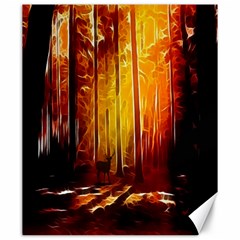 Artistic Effect Fractal Forest Background Canvas 20  X 24   by Simbadda