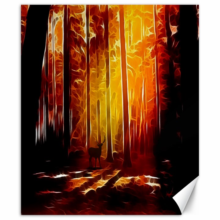 Artistic Effect Fractal Forest Background Canvas 20  x 24  