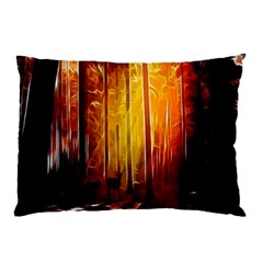 Artistic Effect Fractal Forest Background Pillow Case by Simbadda