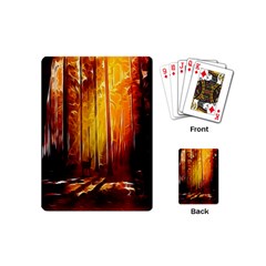 Artistic Effect Fractal Forest Background Playing Cards (mini)  by Simbadda