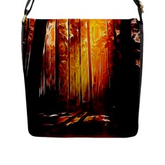 Artistic Effect Fractal Forest Background Flap Messenger Bag (l)  by Simbadda